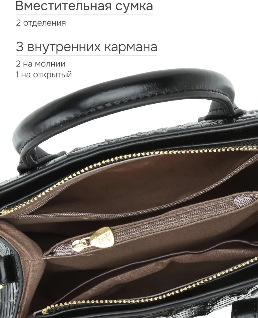 Сумка кросс-боди Personarum экокожа черный купить,NaN