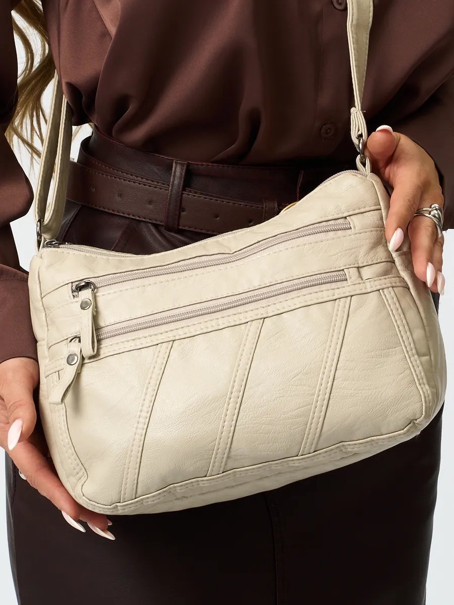 Сумка багет Lady bags экокожа бежевый купить,NaN