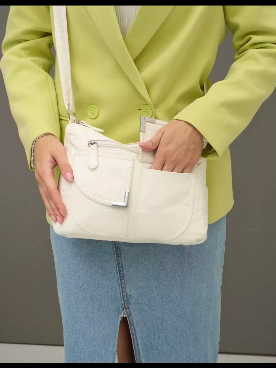Сумка багет Lady bags экокожа белый купить,NaN