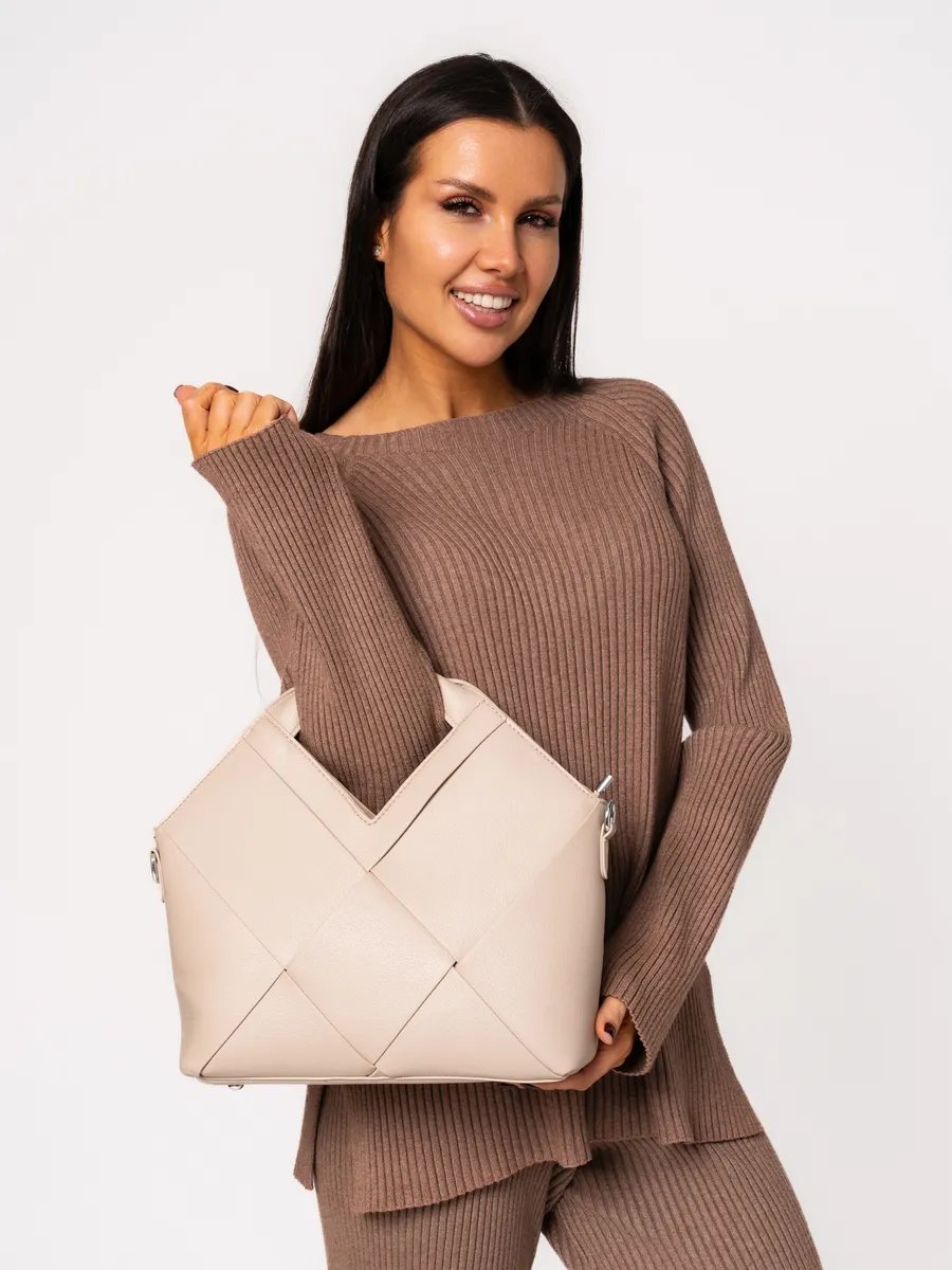 Сумка кросс-боди MiniBags экокожа бежевый купить,NaN