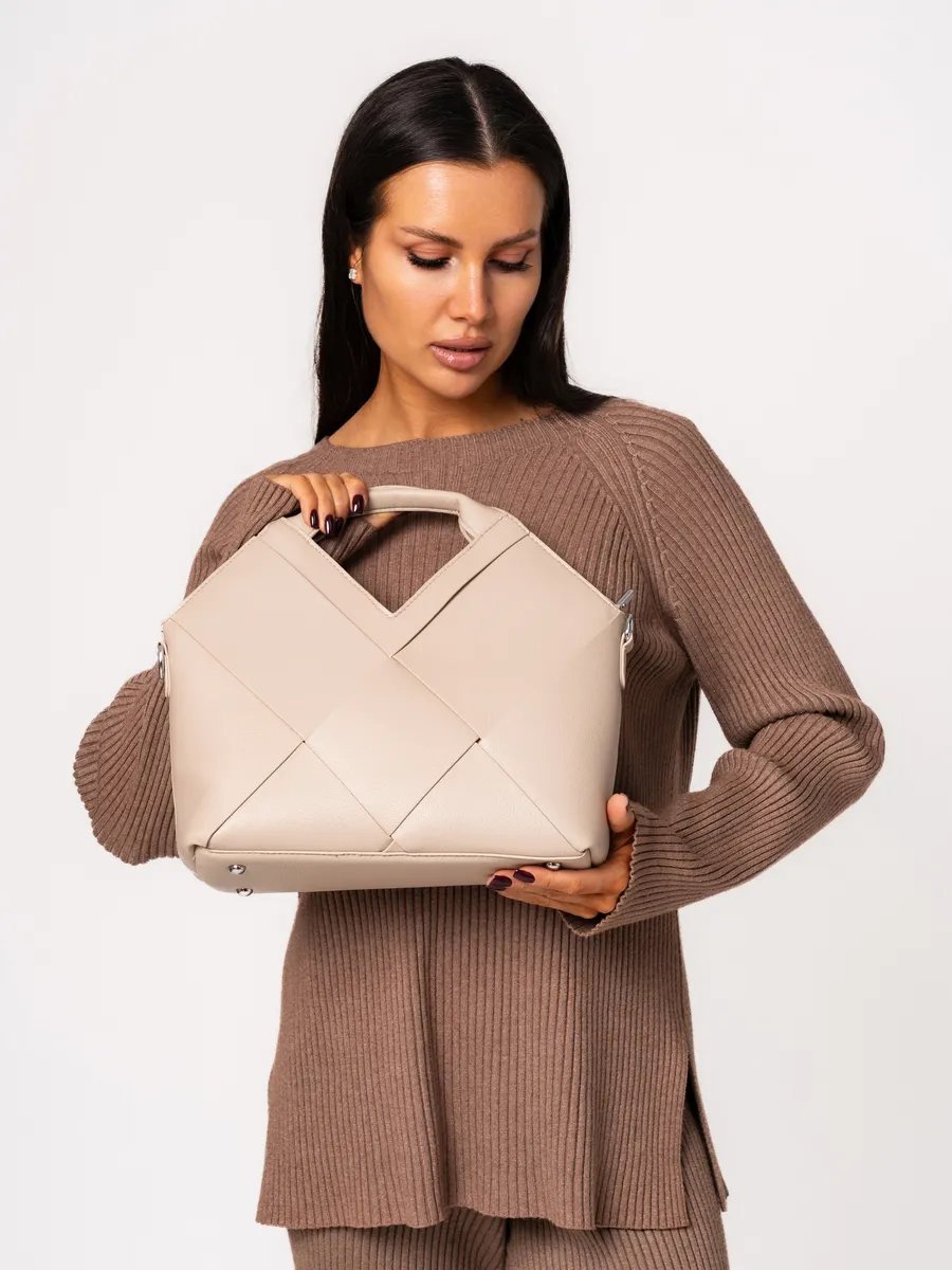 Сумка кросс-боди MiniBags экокожа бежевый купить,NaN