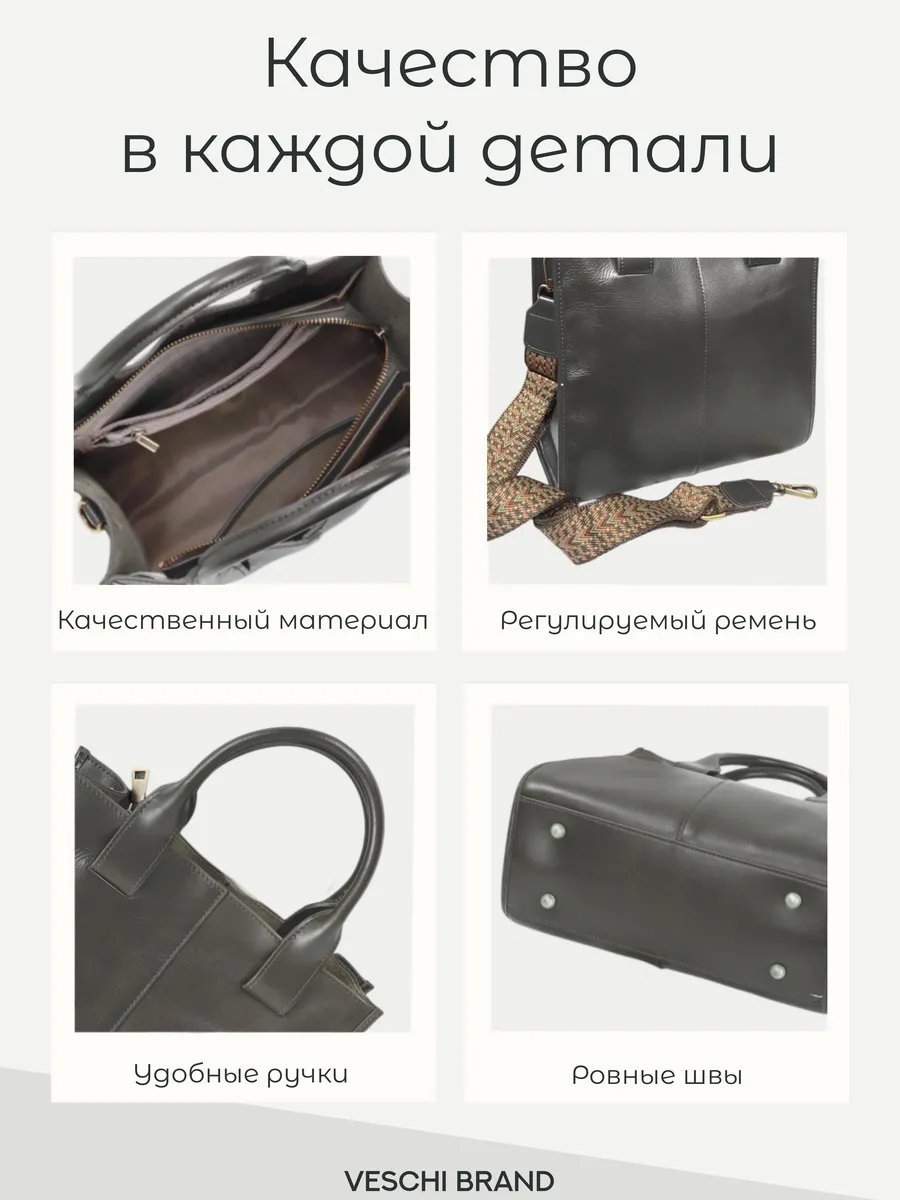 Мини-сумка VESCHI натуральная кожа серый купить,NaN