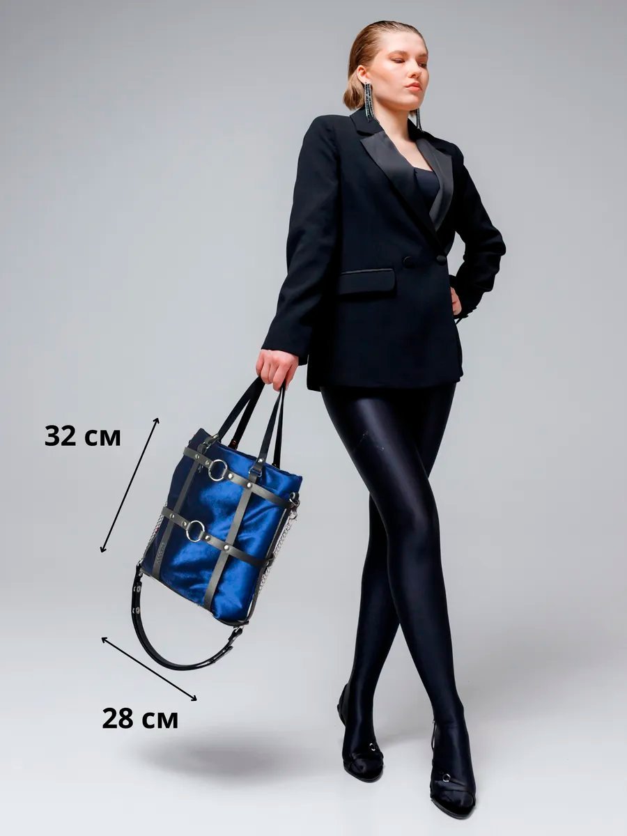 Сумка кросс-боди BECAUSE BAGS натуральная кожа синий купить,NaN