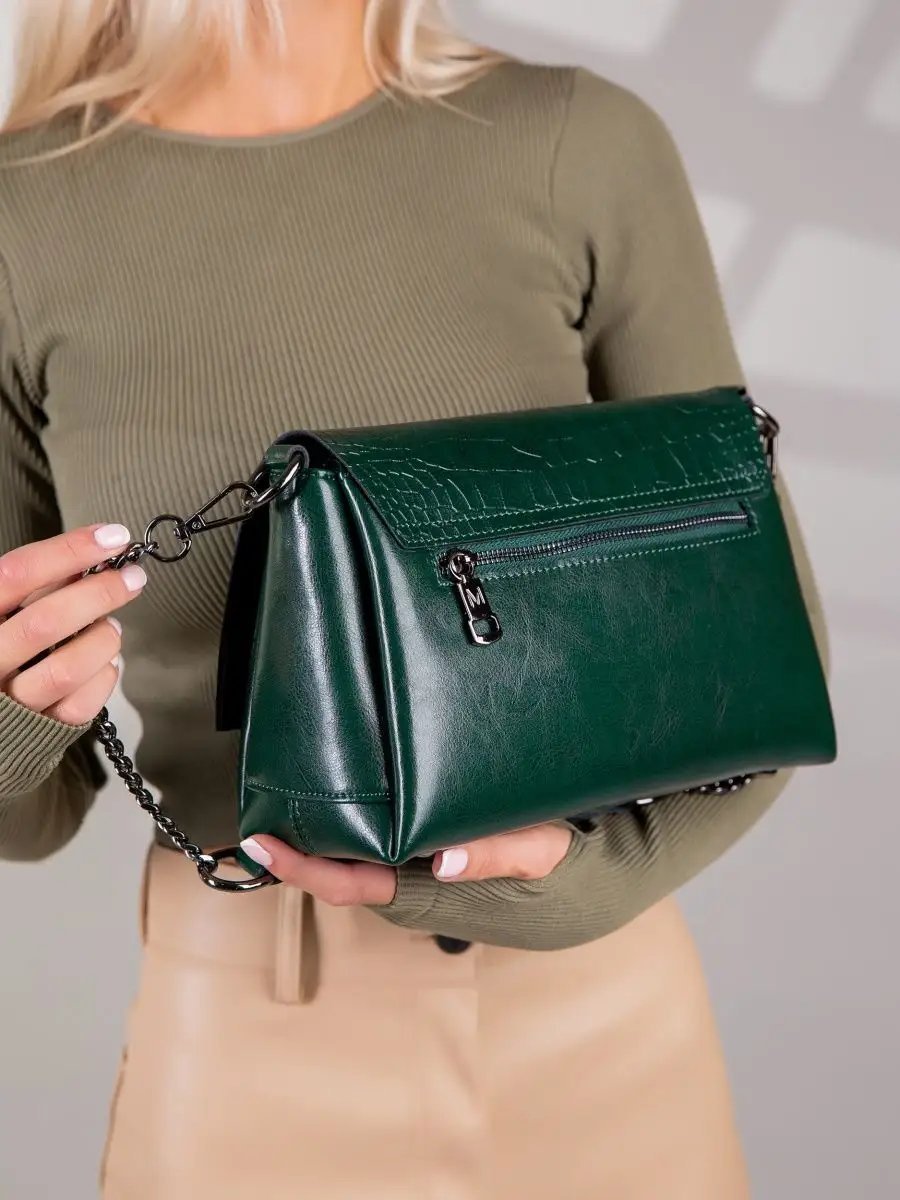 Сумка кросс-боди MATASSA натуральная кожа зеленый купить,NaN