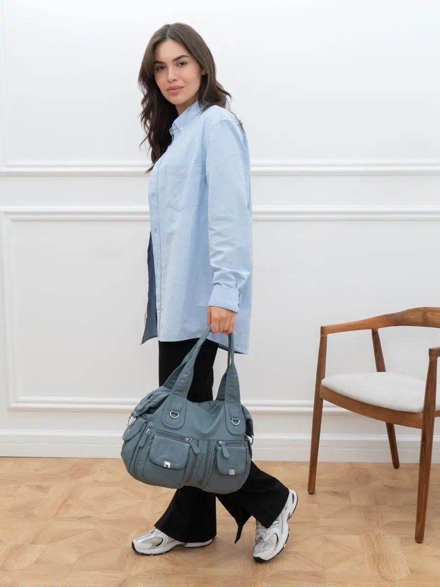 Сумка тоут MONBAG экокожа голубой купить,NaN