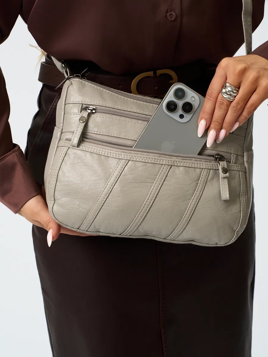 Сумка кросс-боди ToteTrend экокожа серый