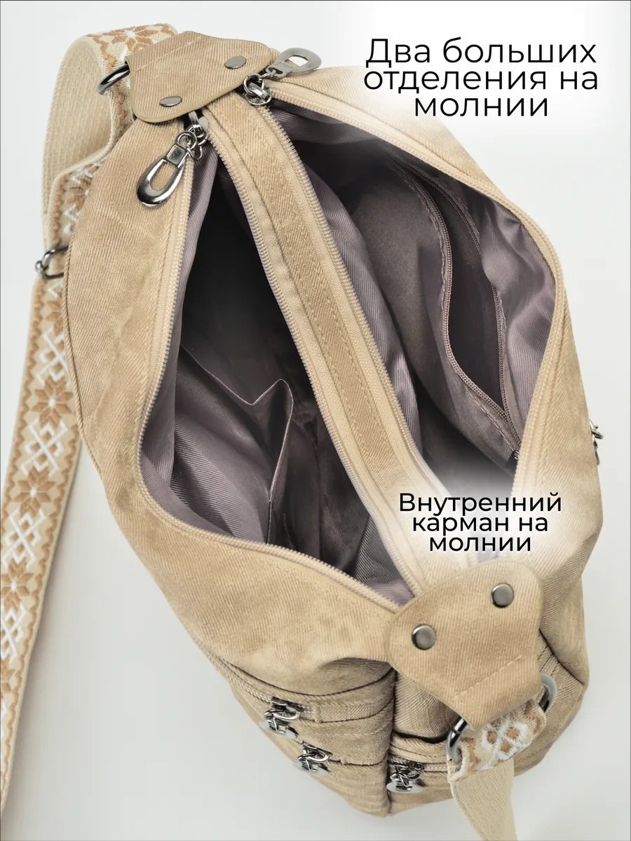 Мини-сумка ToteTrend экокожа бежевый