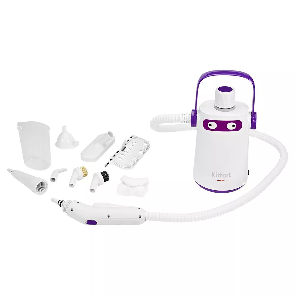 Пароочиститель Kitfort KT-9109-1 бело-фиолетовый - ForteMarket Пароочиститель Kitfort KT-9109-1 бело-фиолетовый купить,0