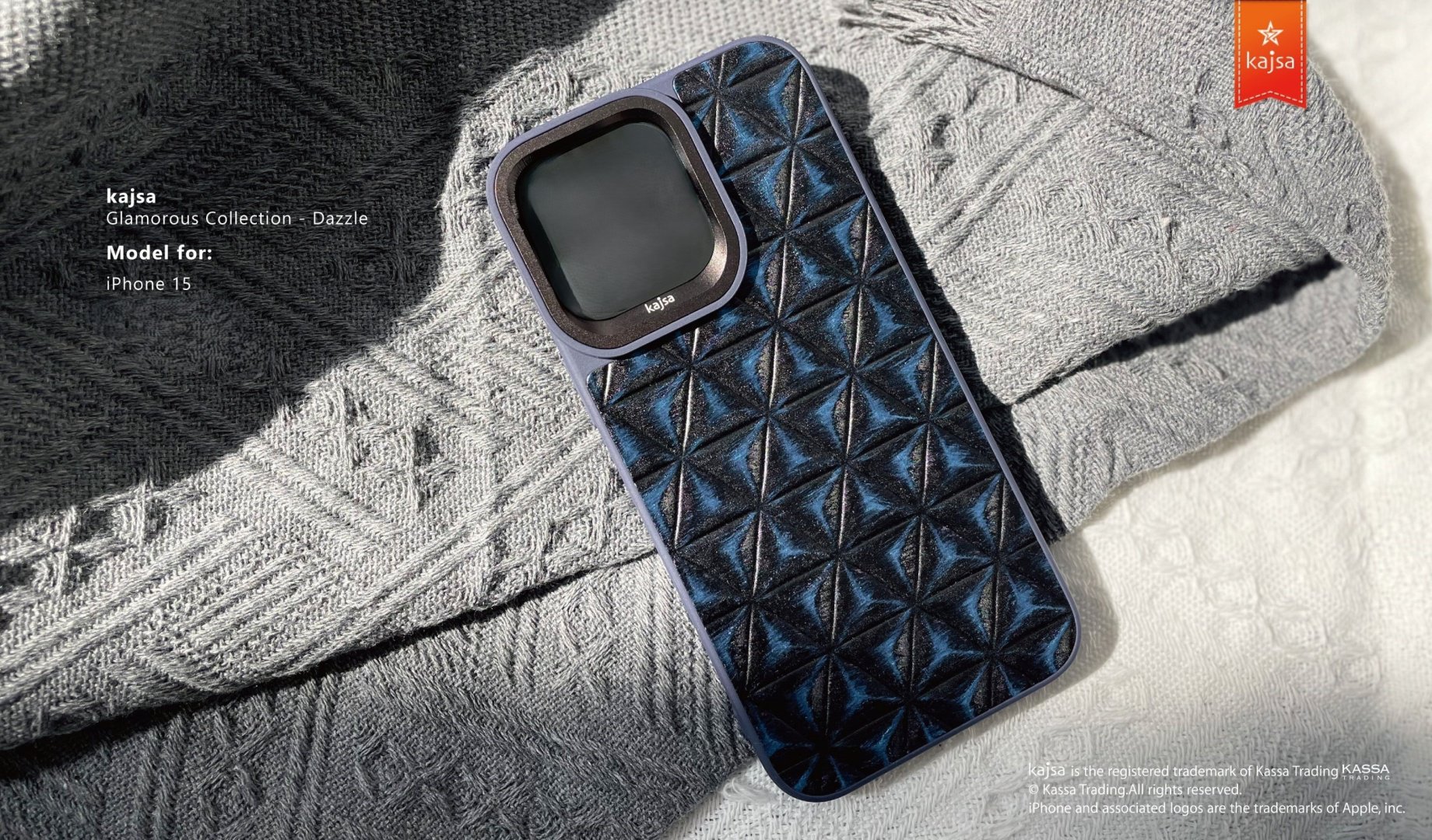 Чехол Kajsa для Apple iPhone 15 синий купить,8539