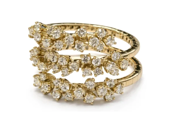 Кольцо Damiani Mimosa Flexi 20110823 желтое золото 17.3р вес 7.85гр купить,4148000