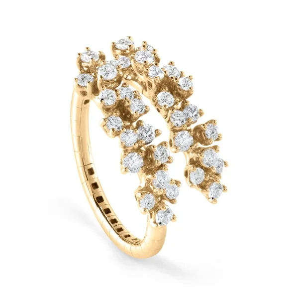 Кольцо Damiani Mimosa Flexi 20110824 желтое золото 15.6р вес 4.1гр купить,NaN