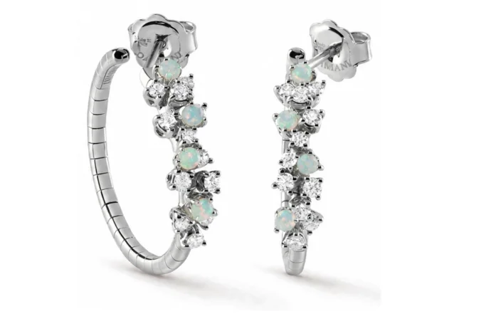 Серьги Damiani Mimosa Flexi 20109569 белое золото 6.5гр купить,NaN