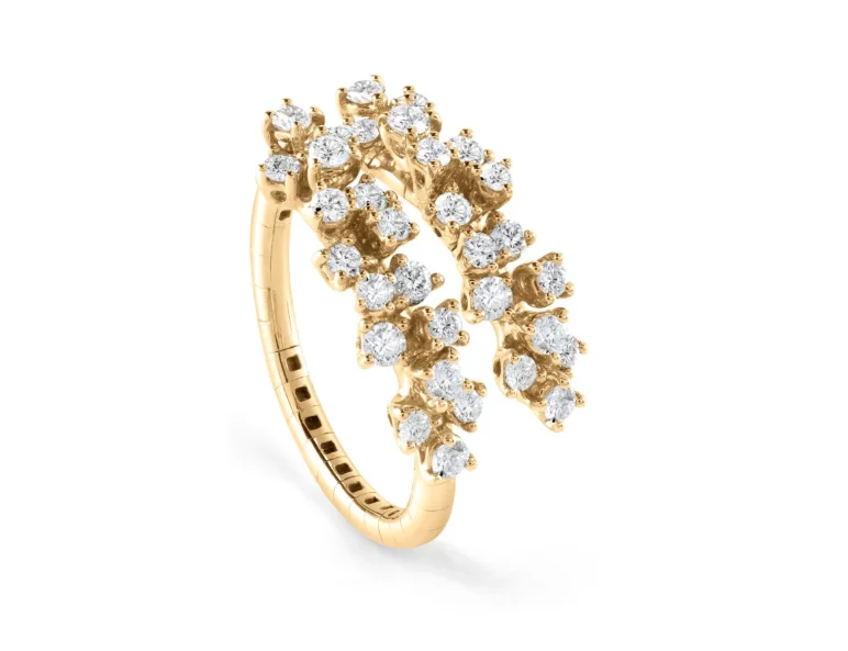 Кольцо Damiani Mimosa Flexi 20110825 желтое золото 17.3р вес 4.5гр купить,NaN
