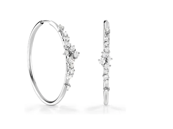 Серьги Damiani Mimosa Flexi 20091244 белое золото 3.2гр купить,1895000