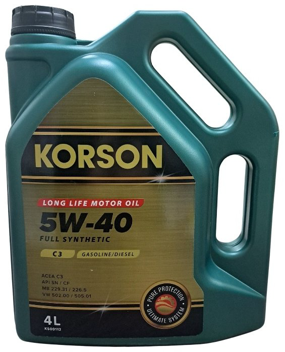 Моторное масло Синтетическое KORSON Long Life 5W-40 4 л купить,NaN