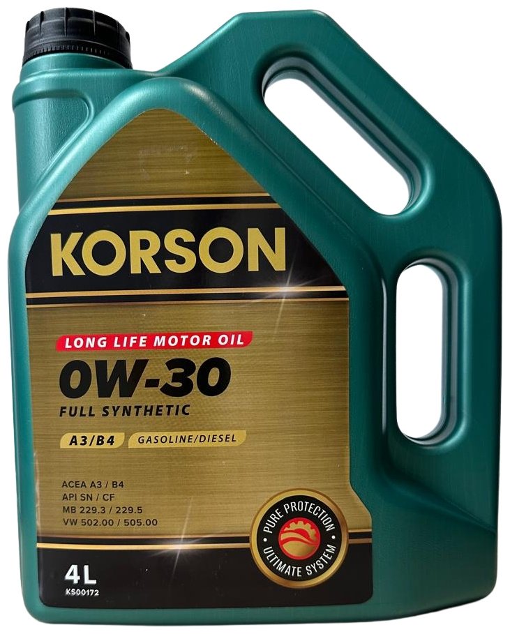 Моторное масло Синтетическое KORSON Full Synthetic 0W-30 4 л