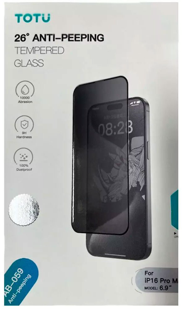 Стекло Totu для Apple iPhone 16 iPhone 16 PRIVATE прозрачный