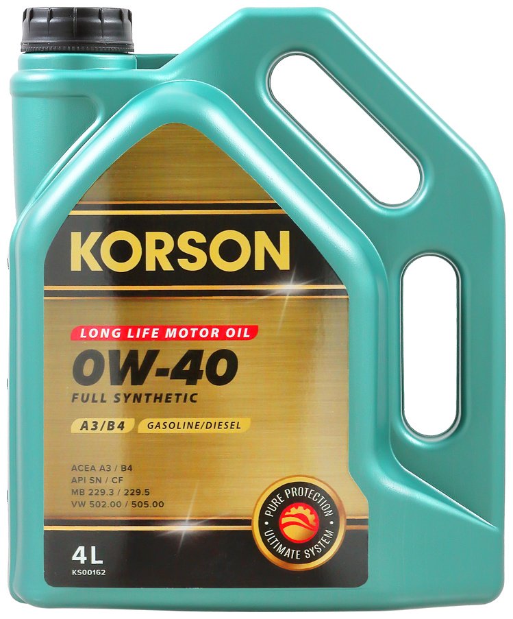 Моторное масло Синтетическое KORSON Моторное масло 0W-40 4 л
