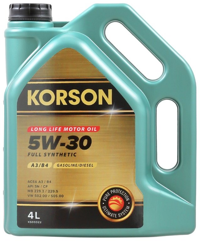 Моторное масло Синтетическое KORSON FULL SYNTHETIC 5W-30 4 л