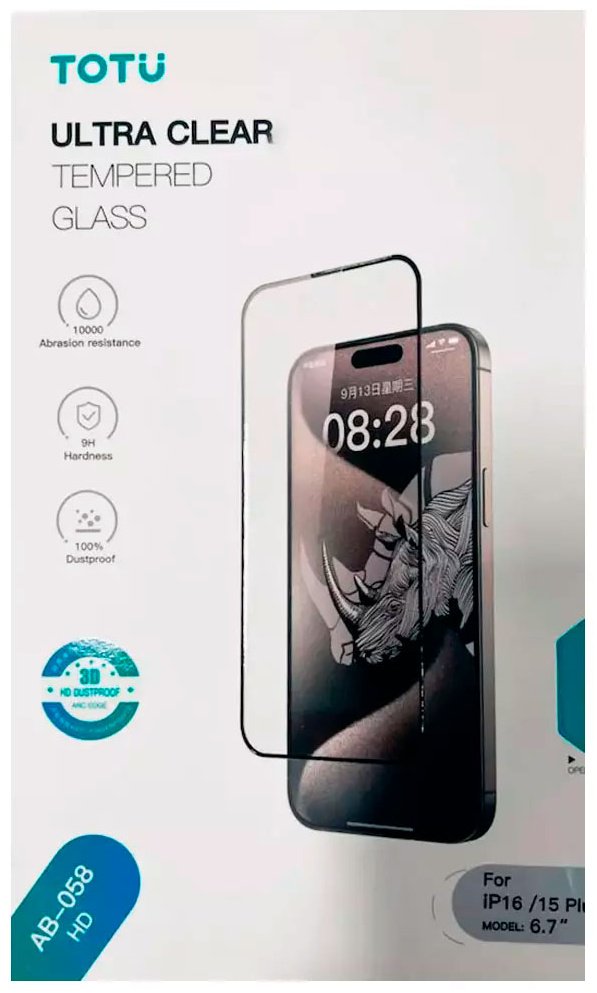 Стекло Totu для Apple iPhone 16 Plus iPhone 16 Plus transparent прозрачный - ForteMarket Стекло Totu для Apple iPhone 16 Plus iPhone 16 Plus transparent прозрачный купить,0