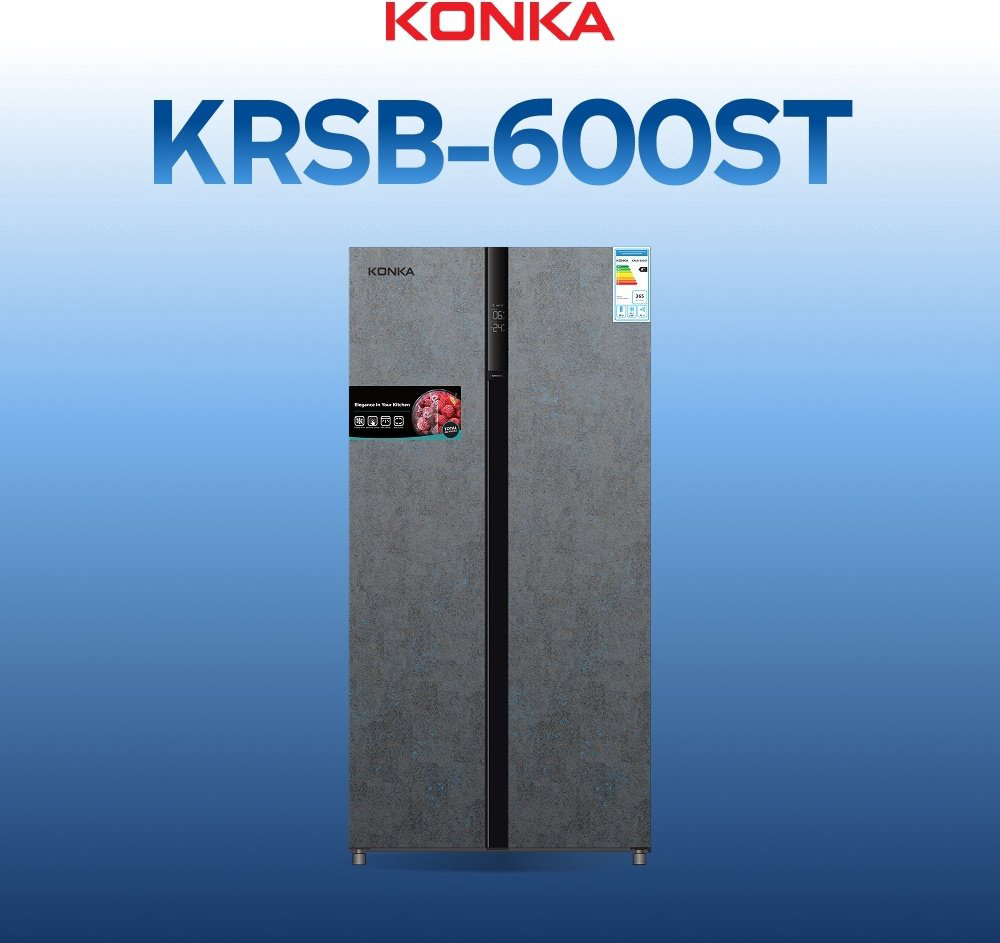 Холодильник KONKA KRSB-600ST серый купить,NaN