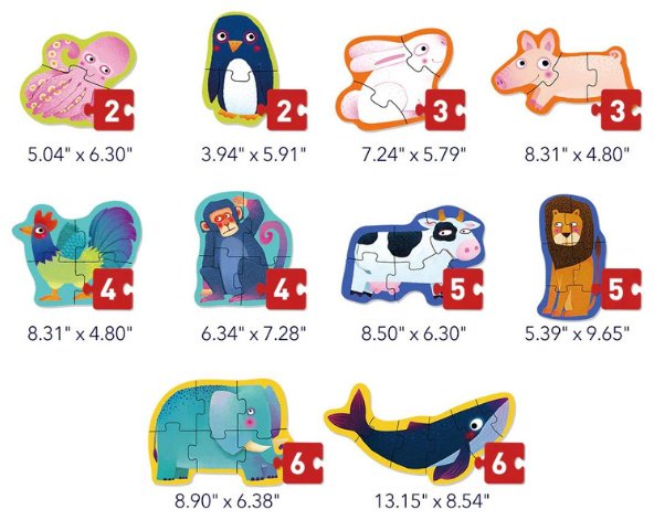 Mideer Пазл «Level Up!» Уровень 1 – Простые животные - ForteMarket Mideer Пазл «Level Up!» Уровень 1 – Простые животные купить,0
