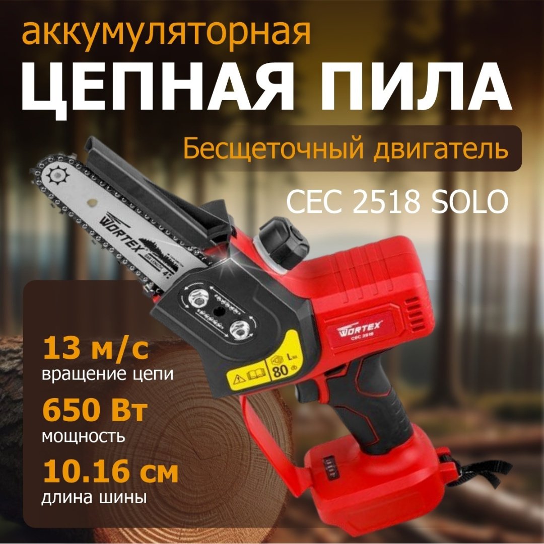 Цепная пила WORTEX аккумуляторная CEC 2518 ALL1 Solo 0323166 купить,0