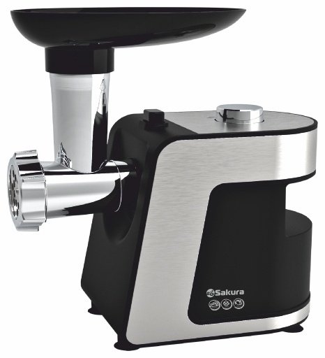 Мясорубка SAKURA SA-6432 черный, стальной