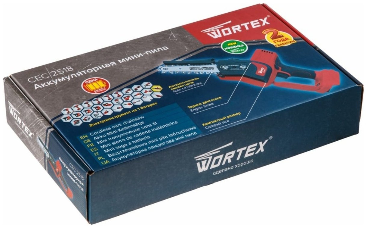 Цепная пила WORTEX аккумуляторная CEC 2518 ALL1 Solo 0323166 купить,0