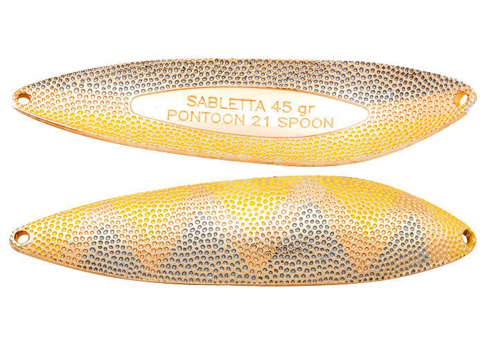 Колеблющаяся блесна Pontoon21 Sabletta 78мм черно-желтая купить,NaN