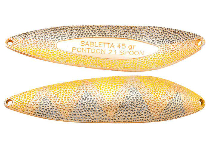 Колеблющаяся блесна Pontoon21 Sabletta 78мм черно-желтая купить,NaN