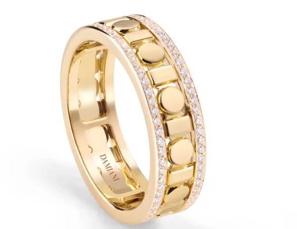 Кольцо Damiani Belle Epoque Reel 20093850 желтое золото 18.5р 5.7гр купить,3060000