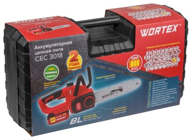 Цепная пила WORTEX аккумуляторная CEC 3018 ALL1 0333224 - ForteMarket Цепная пила WORTEX аккумуляторная CEC 3018 ALL1 0333224 купить,0