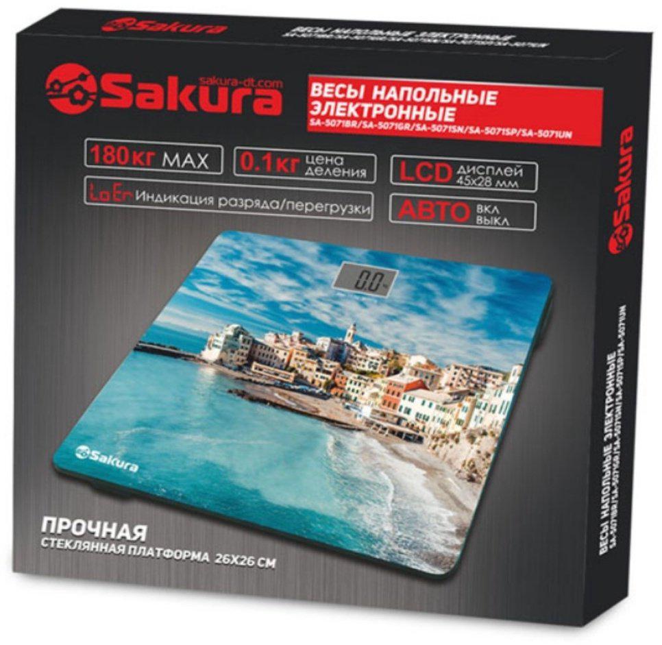 Напольные весы Sakura электронные SA-5071SB до 180 кг купить,NaN