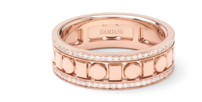 Кольцо Damiani Belle Epoque Reel 20093834 розовое золото 19.5р 5.8гр купить,NaN