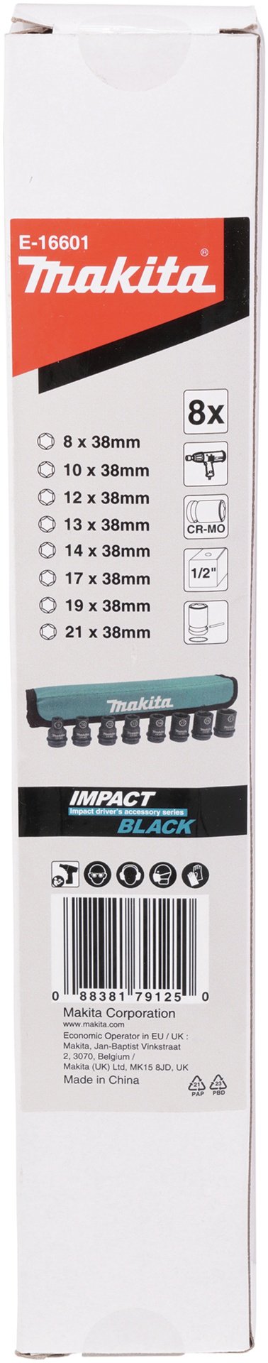 Makita набор торцевых головок 1/2 E-16601 8 шт