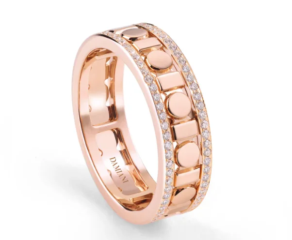 Кольцо Damiani Belle Epoque Reel 20093834 розовое золото 19.5р 5.8гр купить,NaN