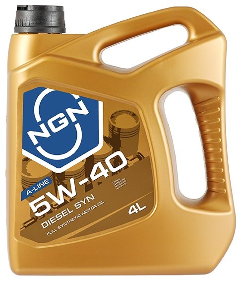 Моторное масло Синтетическое NGN 5W-40 DIESEL SYN A-LINE FULL SYNTHETIC MOTOR OIL 4L 5W-40 4 л