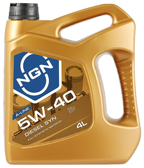 Моторное масло Синтетическое NGN 5W-40 DIESEL SYN A-LINE FULL SYNTHETIC MOTOR OIL 4L 5W-40 4 л
