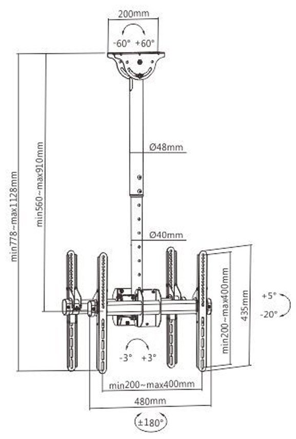 Кронштейн Brateck PLB-CE944-01SD купить,0