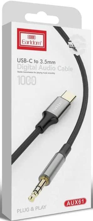 Кабель Earldom 3.5 mm jack - USB Type-C 1 м купить,0
