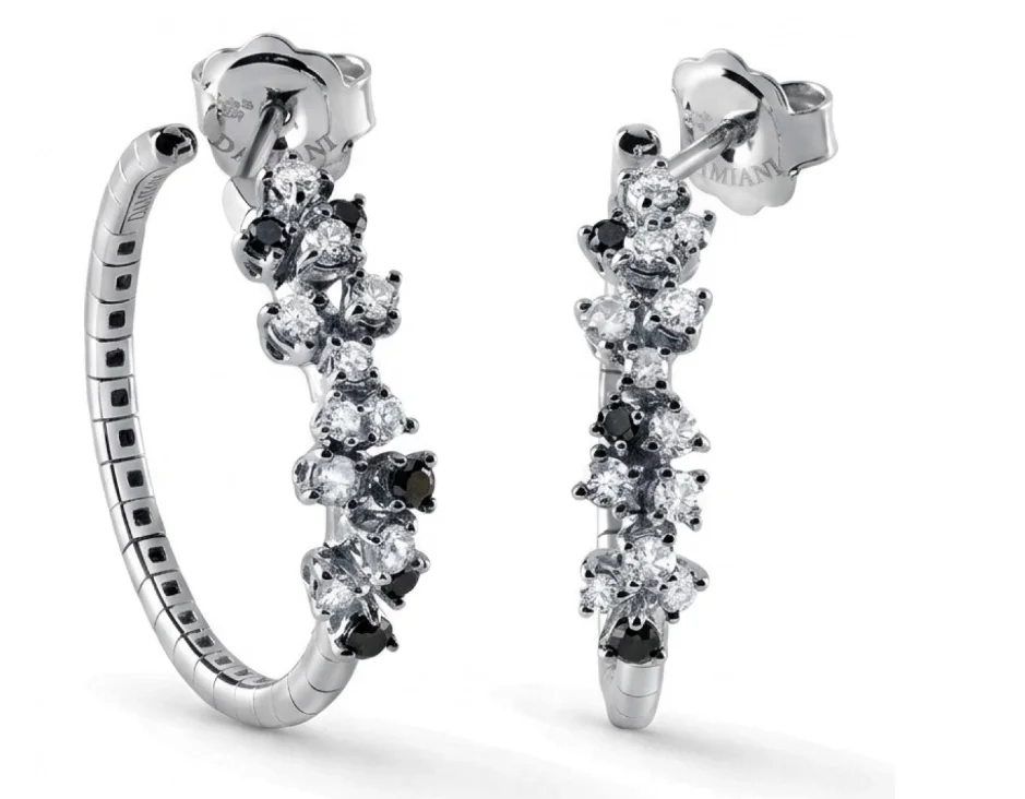 Серьги Damiani Mimosa Flexi 81114833 белое золото 6.1гр купить,NaN