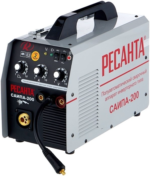 Ресанта сварочный инвертор САИПА-200 65/9 (полуавтоматическая сварка (MIG/MAG), ручная дуговая сварка (MMA), MMA/TIG/CUT, SPOT) купить,NaN