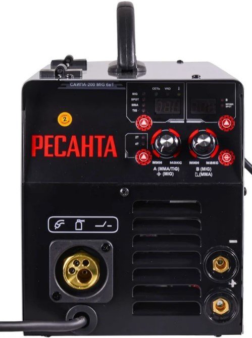 Ресанта сварочный инвертор САИПА-200 65/9 (полуавтоматическая сварка (MIG/MAG), ручная дуговая сварка (MMA), MMA/TIG/CUT, SPOT) купить,NaN