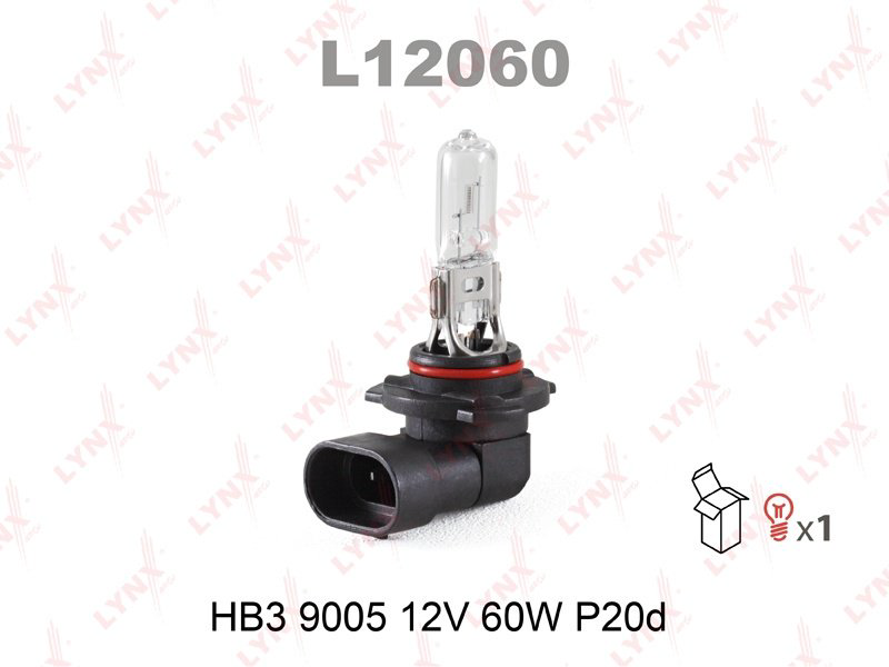 LYNXauto L12060 галогенная HB3, 1 шт