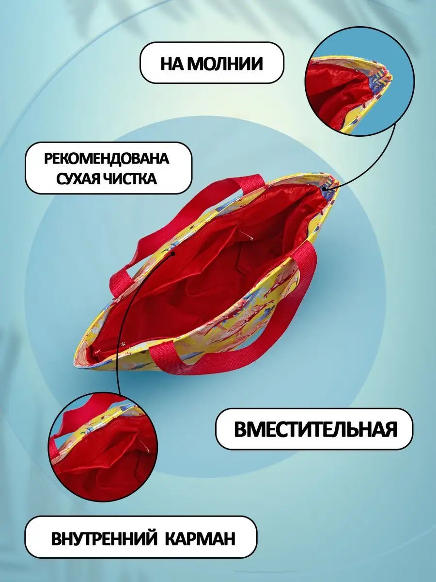 Сумка шоппер Небосой экокожа голубой купить,NaN