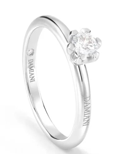 Кольцо Damiani Veramore 20087491 платина 16.8р 4гр купить,NaN
