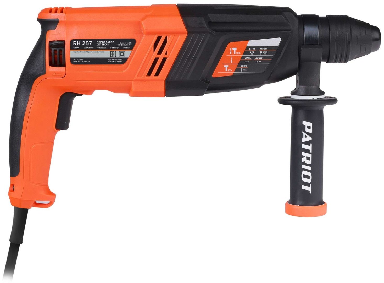 Перфоратор Patriot RH 287 3.2 Дж, SDS-Plus - ForteMarket Перфоратор Patriot RH 287 3.2 Дж, SDS-Plus купить,0