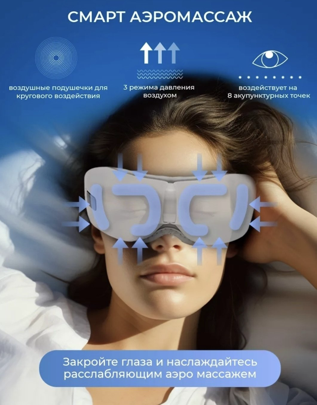 Массажер Gezatone Eye Care ISee 381 очки вибрационный купить,NaN