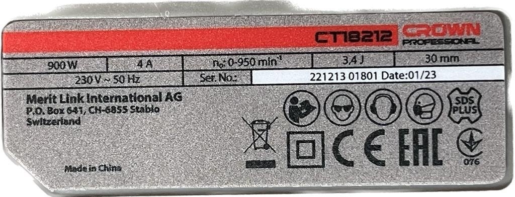 Перфоратор CROWN CT18212 3.4 Дж, SDS-Plus - ForteMarket Перфоратор CROWN CT18212 3.4 Дж, SDS-Plus купить,0